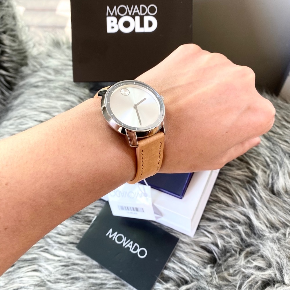 NWT authentic MOVADO Bold leather strap watch - Picture 6 of 7